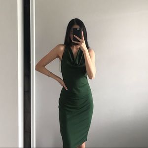 Another Story cowl neck midi dress